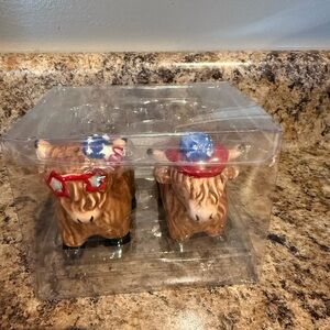 Hobby Lobby 2025 Adorable Patriotic Highland Cow Salt & Pepper Shakers- NWT